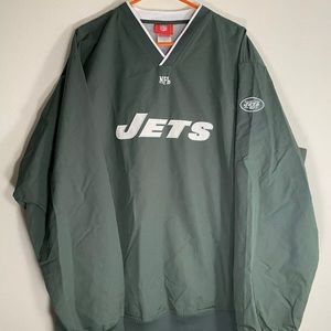 Vintage NFL JETS VNECK WINDBREAKER